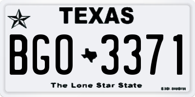 TX license plate BGO3371