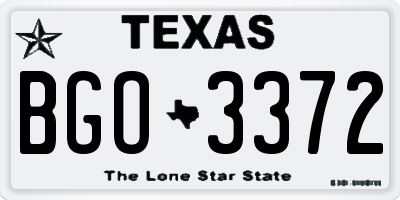 TX license plate BGO3372