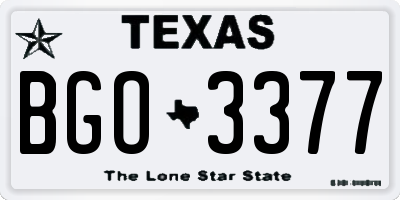 TX license plate BGO3377