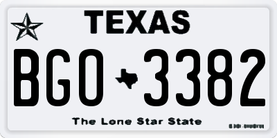 TX license plate BGO3382