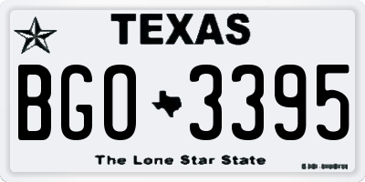 TX license plate BGO3395