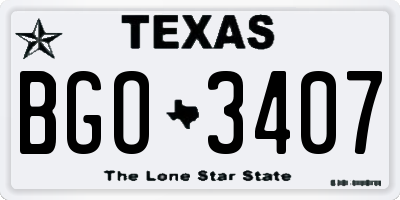 TX license plate BGO3407