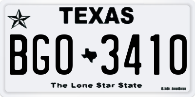 TX license plate BGO3410