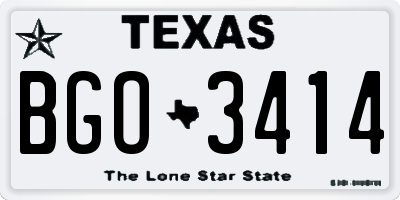 TX license plate BGO3414