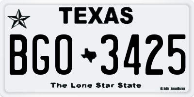 TX license plate BGO3425