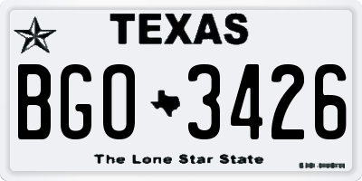 TX license plate BGO3426