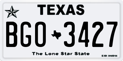 TX license plate BGO3427