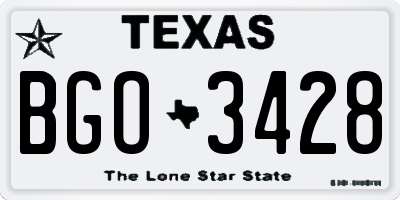 TX license plate BGO3428