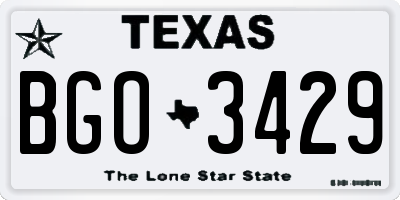TX license plate BGO3429