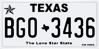 TX license plate BGO3436