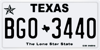 TX license plate BGO3440