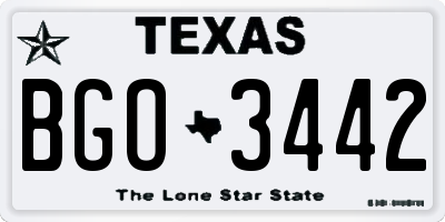 TX license plate BGO3442