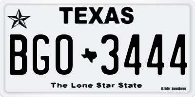 TX license plate BGO3444