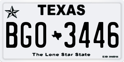 TX license plate BGO3446
