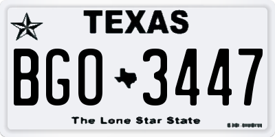 TX license plate BGO3447