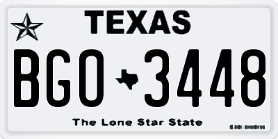 TX license plate BGO3448