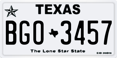 TX license plate BGO3457