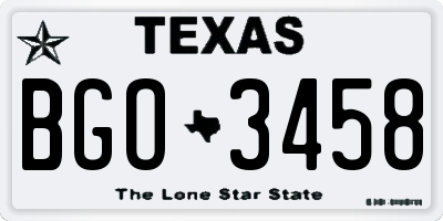 TX license plate BGO3458