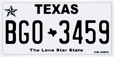TX license plate BGO3459