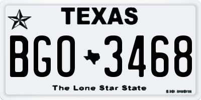 TX license plate BGO3468