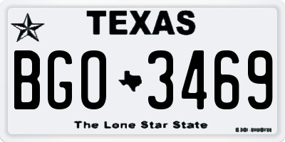 TX license plate BGO3469