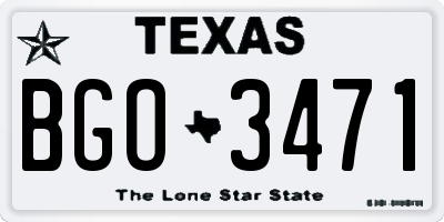 TX license plate BGO3471