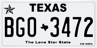TX license plate BGO3472