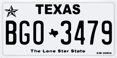 TX license plate BGO3479