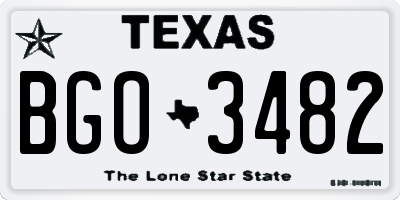 TX license plate BGO3482