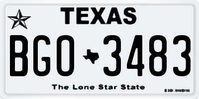 TX license plate BGO3483