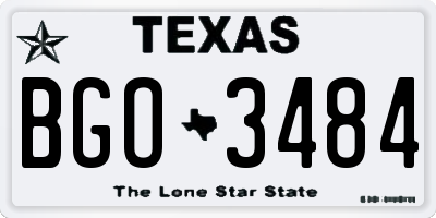 TX license plate BGO3484