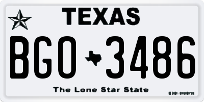 TX license plate BGO3486