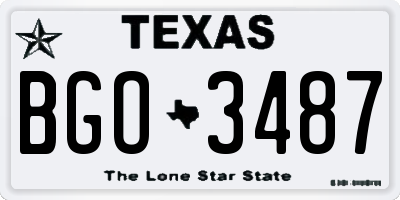 TX license plate BGO3487