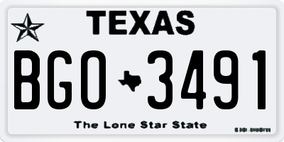 TX license plate BGO3491