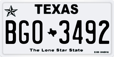 TX license plate BGO3492