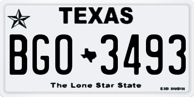 TX license plate BGO3493