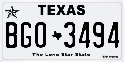 TX license plate BGO3494