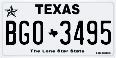 TX license plate BGO3495