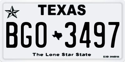 TX license plate BGO3497