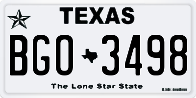 TX license plate BGO3498