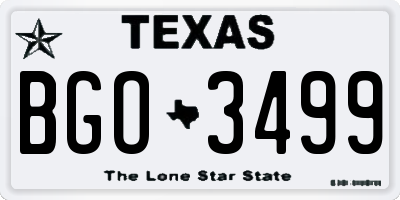 TX license plate BGO3499