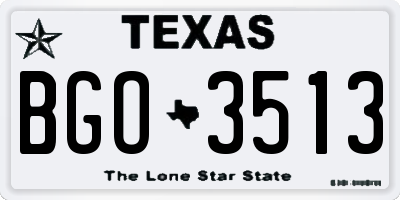 TX license plate BGO3513