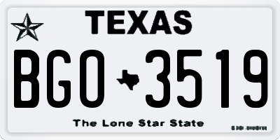 TX license plate BGO3519
