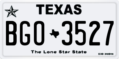 TX license plate BGO3527