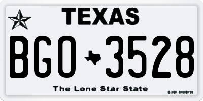 TX license plate BGO3528