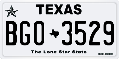 TX license plate BGO3529