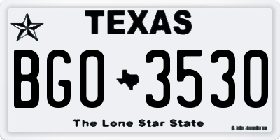 TX license plate BGO3530