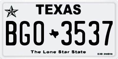TX license plate BGO3537
