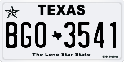 TX license plate BGO3541