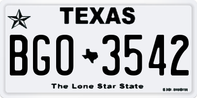 TX license plate BGO3542